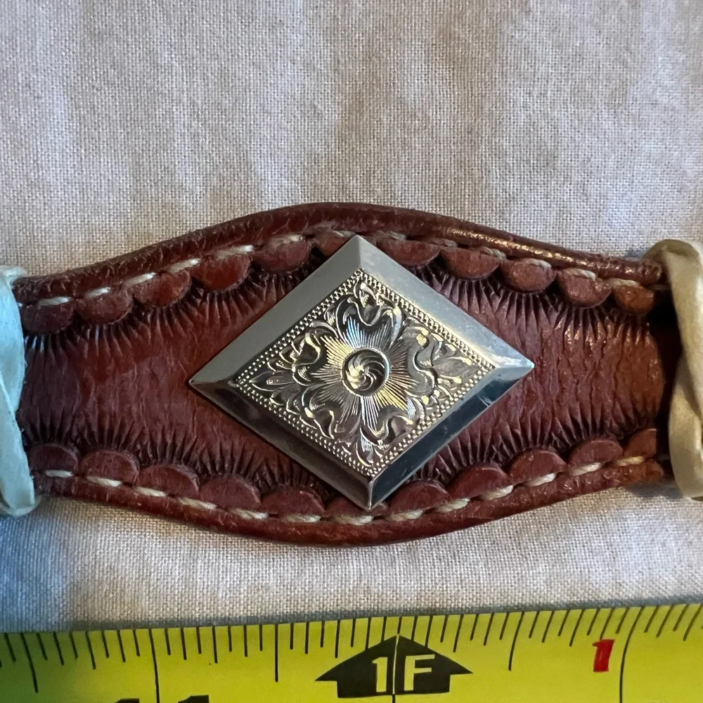 vintage unisex brown leather belt